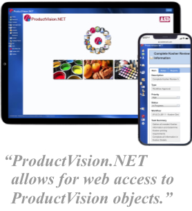 ProductVision.NET is a web-based interface to ProductVision